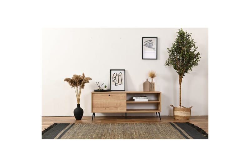 Mjudi TV-benk 55 cm - Lysfarget tre - Møbler - Mediamøbel & tv møbel - TV-benk & mediabenk
