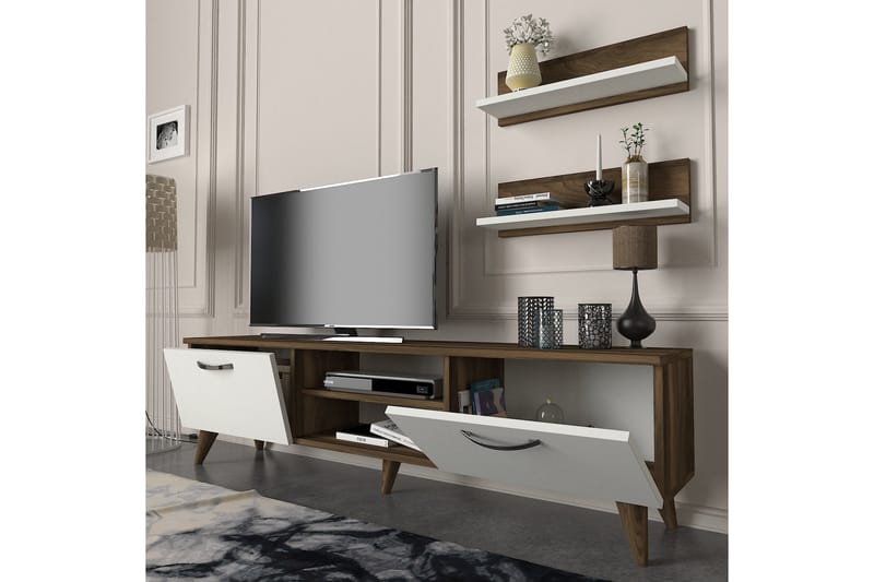 Mohed TV-møbelsett 150 cm - Brun/Hvit - TV-møbelsett