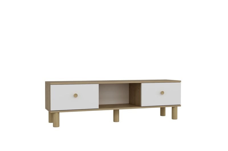 Mono TV-benk 150 cm - Rødfarget tre/Hvit - Møbler - Mediamøbel & tv møbel - TV-benk & mediabenk