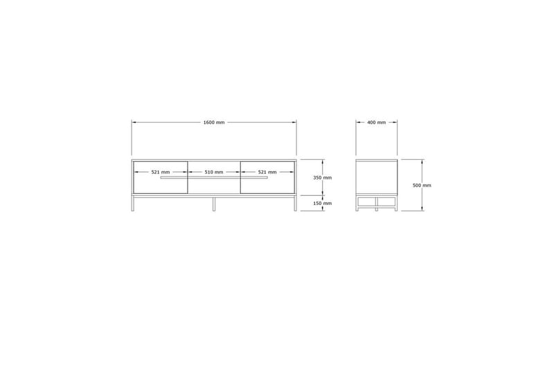 Mono TV-benk 160 cm - Hvit - Møbler - Mediamøbel & tv møbel - TV-benk & mediabenk