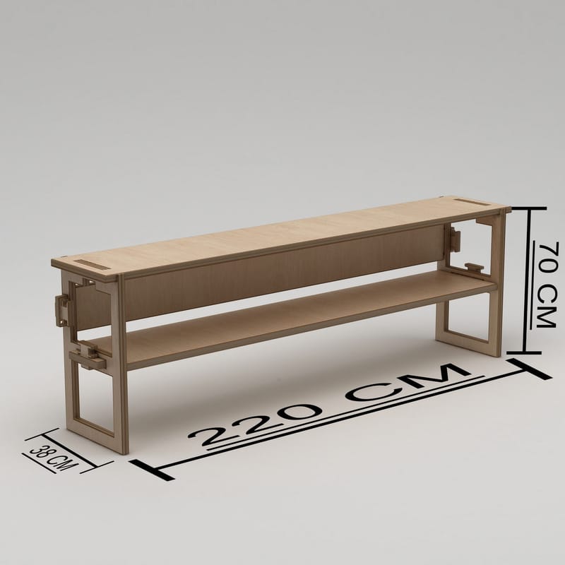 Mopira TV-benk 220 cm - Naturlig tre - Møbler - Mediamøbel & tv møbel - Mediestativ & veggfeste