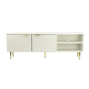 Morela TV-benk 150 cm - Hvit med gulldetaljer - Møbler - Mediamøbel & tv møbel - TV-benk & mediabenk
