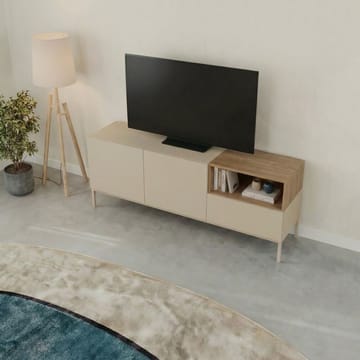 Morlen TV-benk 140 cm - Sandstein og naturlig eik - Møbler - Mediamøbel & tv møbel - TV-benk & mediabenk