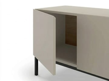 Morlen TV-benk 180x55x41,8 cm - sandstein, naturlig eik og svart - Møbler - Mediamøbel & tv møbel - TV-benk & mediabenk