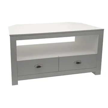 Morova TV-benk 85 cm - Hvit og sølvfarget - Møbler - Mediamøbel & tv møbel - TV-benk & mediabenk