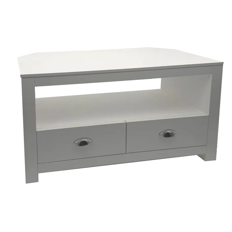 Morova TV-benk 85 cm - Hvit og sølvfarget - Møbler - Mediamøbel & tv møbel - TV-benk & mediabenk