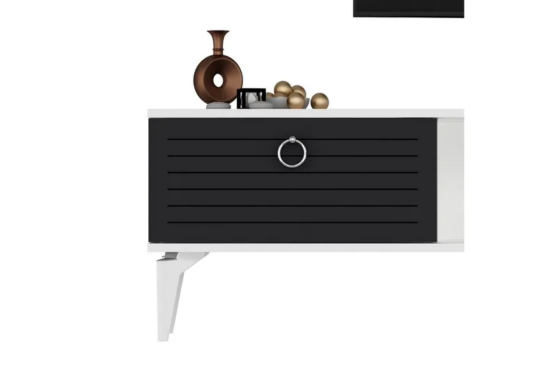 Mula TV-benk 150 cm - Hvit/Antrasitt - Møbler - Mediamøbel & tv møbel - TV-benk & mediabenk