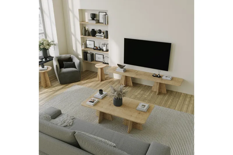 Munne TV-benk 180 cm - Eik - Møbler - Mediamøbel & tv møbel - TV-benk & mediabenk