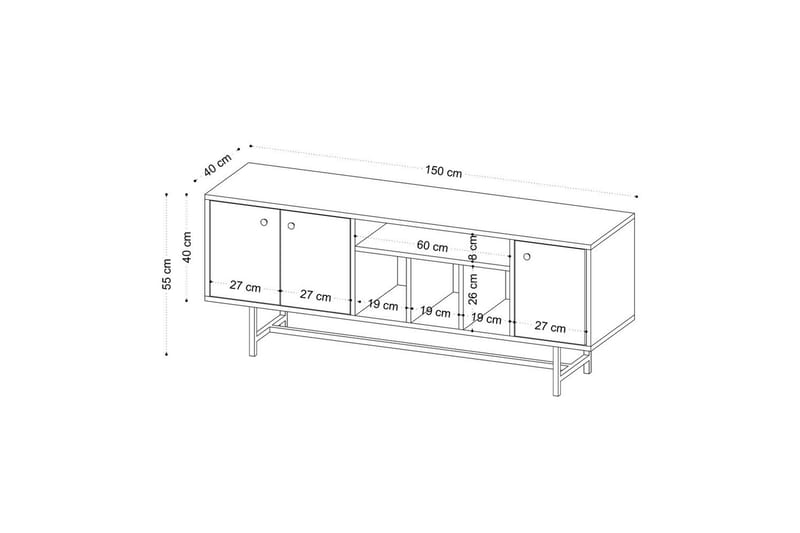 Nagouri TV-benk 150 cm - Eik - Møbler - Mediamøbel & tv møbel - TV-benk & mediabenk