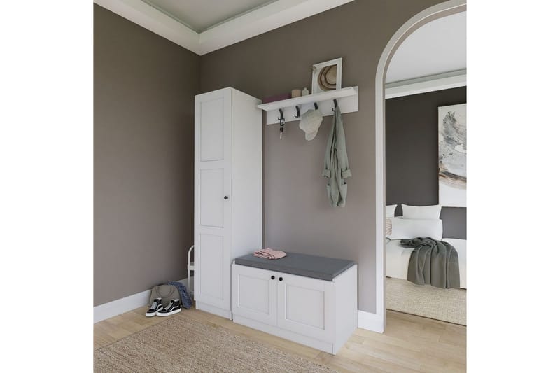 Nagouri TV-møbelsett 130x35 cm - Hvit - Møbler - Mediamøbel & tv møbel - TV-møbelsett