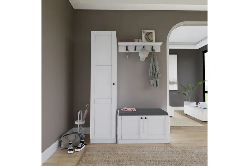 Nagouri TV-møbelsett 130x35 cm - Hvit - Møbler - Mediamøbel & tv møbel - TV-møbelsett