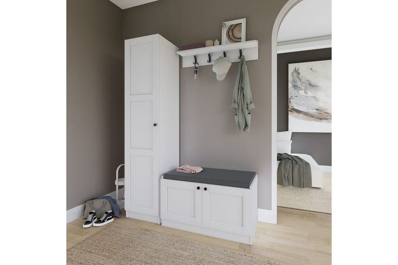 Nagouri TV-møbelsett 130x35 cm - Hvit - Møbler - Mediamøbel & tv møbel - TV-møbelsett