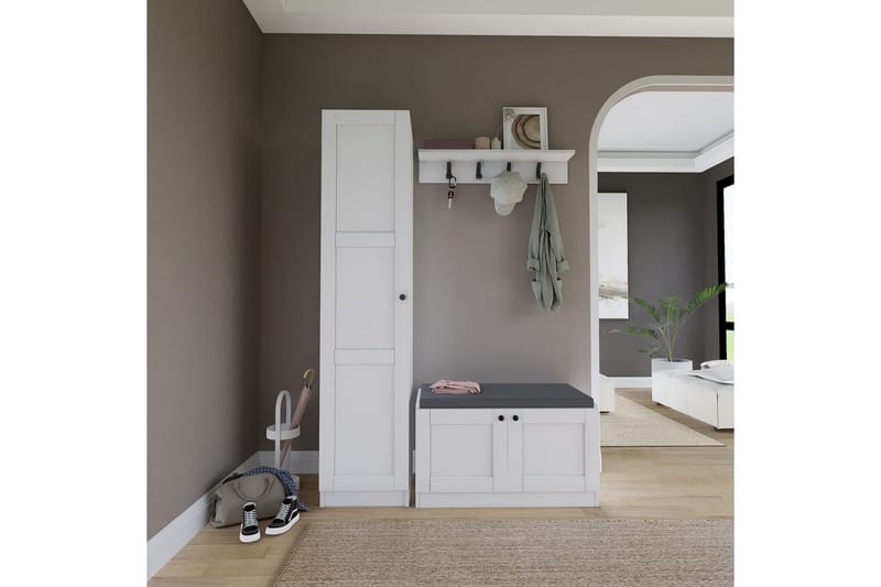 Nagouri TV-møbelsett 130x35 cm - Hvit - Møbler - Mediamøbel & tv møbel - TV-møbelsett