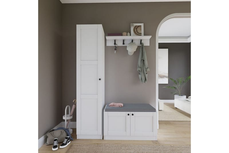 Nagouri TV-møbelsett 130x35 cm - Hvit - Møbler - Mediamøbel & tv møbel - TV-møbelsett