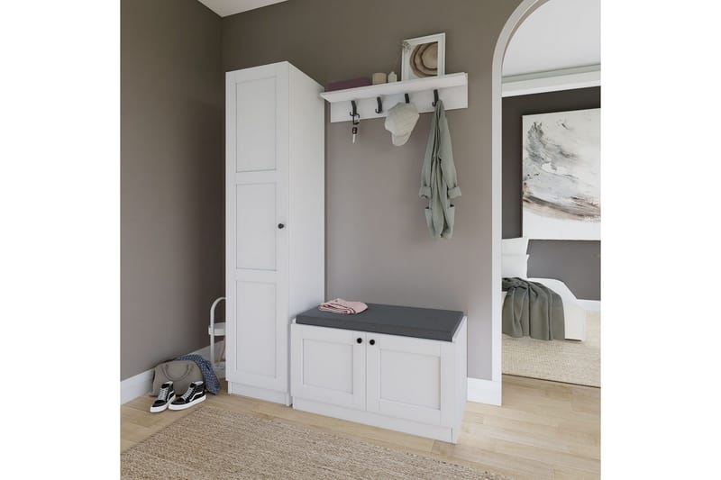 Nagouri TV-møbelsett 130x35 cm - Hvit - Møbler - Mediamøbel & tv møbel - TV-møbelsett