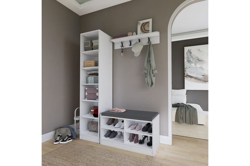 Nagouri TV-møbelsett 130x35 cm - Hvit - Møbler - Mediamøbel & tv møbel - TV-møbelsett