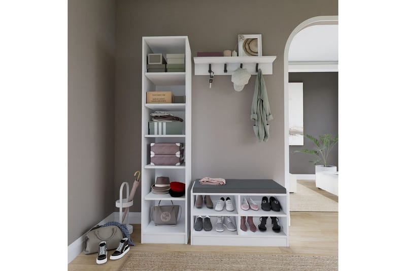 Nagouri TV-møbelsett 130x35 cm - Hvit - Møbler - Mediamøbel & tv møbel - TV-møbelsett