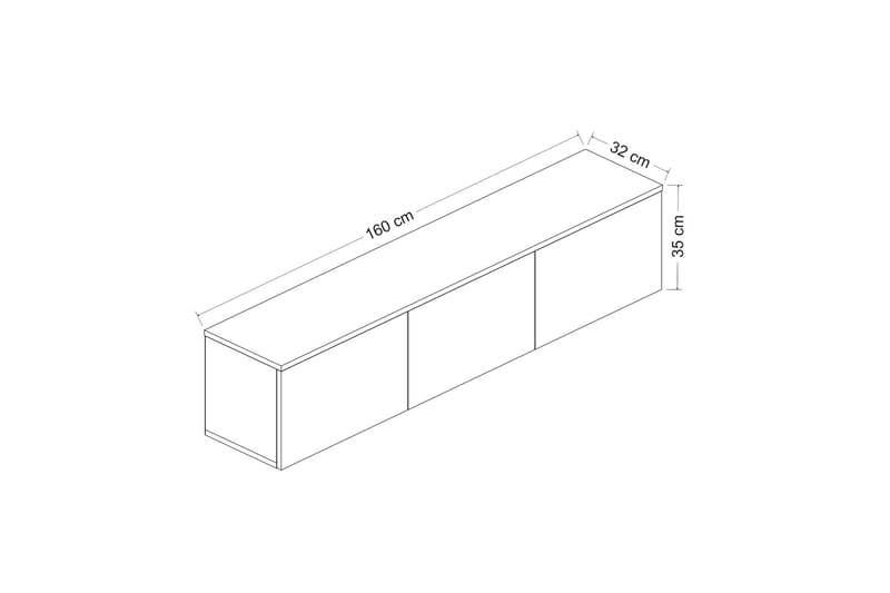 Neon TV-benk 160 cm Beige - Beige - Møbler - Mediamøbel & tv møbel - TV-benk & mediabenk
