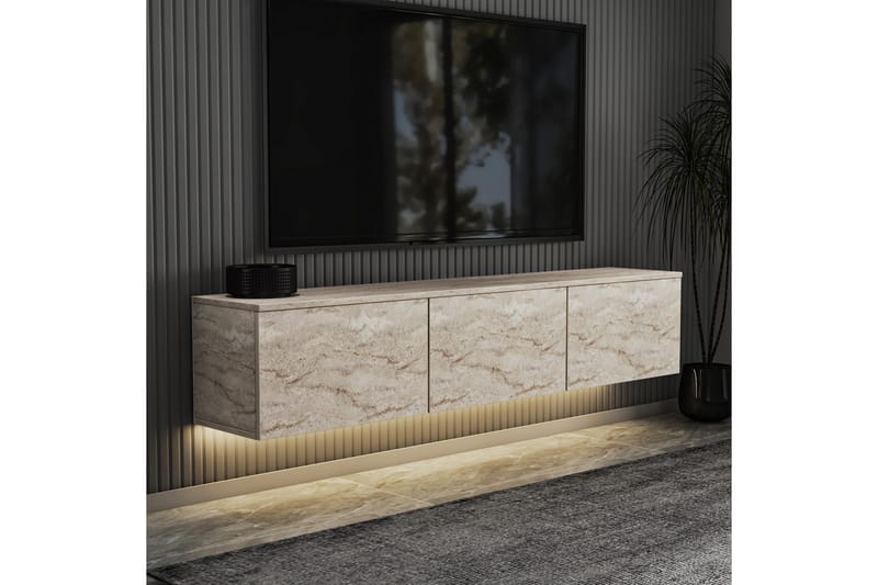 Neon TV-benk 160 cm Beige - Beige - Møbler - Mediamøbel & tv møbel - TV-benk & mediabenk