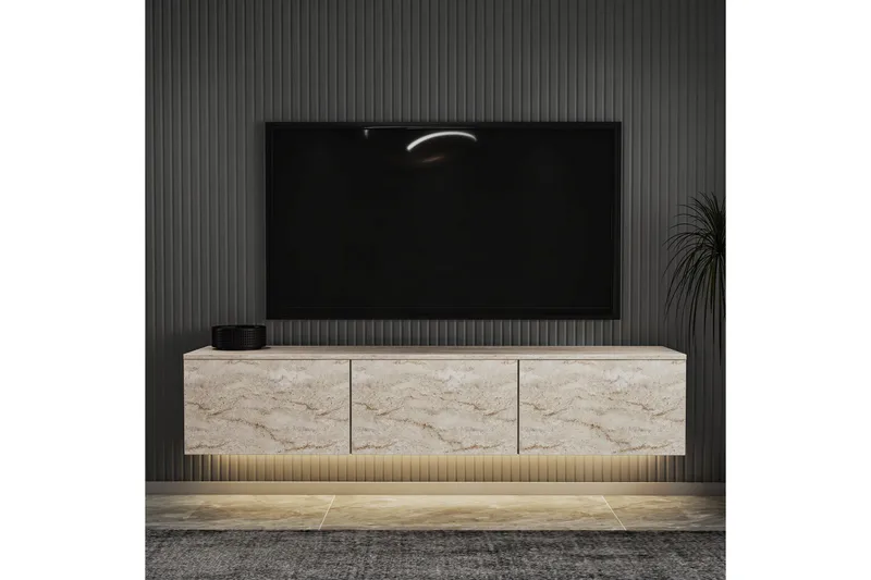Neon TV-benk 160 cm Beige - Beige - Møbler - Mediamøbel & tv møbel - TV-benk & mediabenk