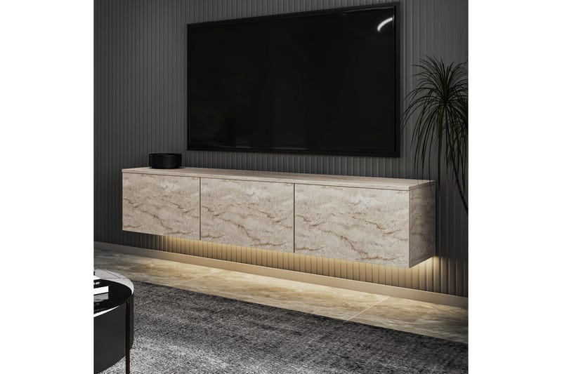 Neon TV-benk 160 cm Beige - Beige - Møbler - Mediamøbel & tv møbel - TV-benk & mediabenk