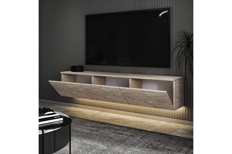 Neon TV-benk 160 cm Beige - Beige - Møbler - Mediamøbel & tv møbel - TV-benk & mediabenk