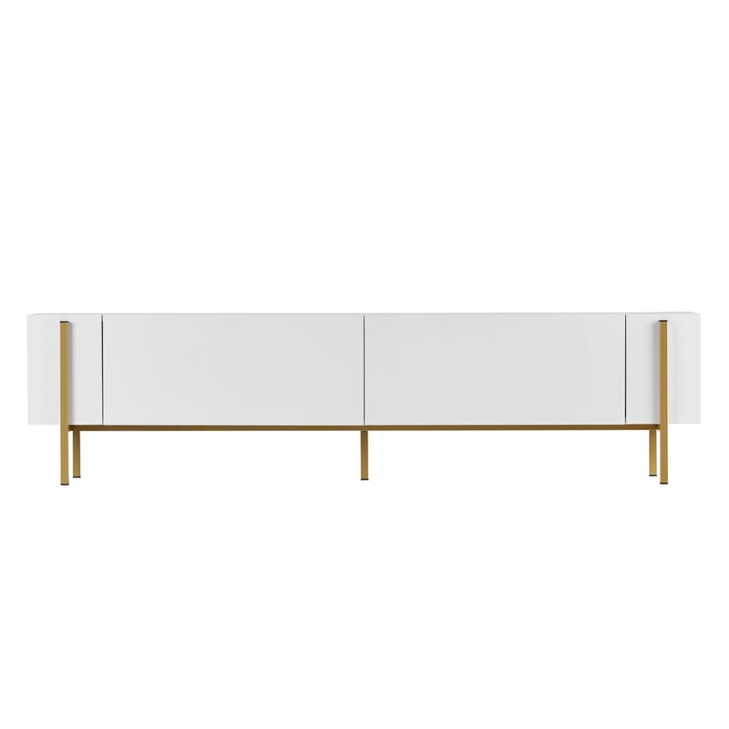 Nexus TV-benk 180 cm - Hvitt og gull - Møbler - Mediamøbel & tv møbel - Mediestativ & veggfeste