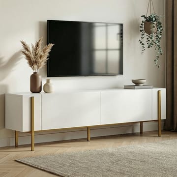 Nexus TV-benk 180 cm - Hvitt og gull - Møbler - Mediamøbel & tv møbel - TV-benk & mediabenk
