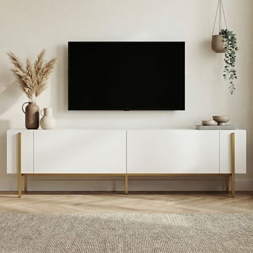 Nexus TV-benk 180 cm - Hvitt og gull - Møbler - Mediamøbel & tv møbel - TV-benk & mediabenk