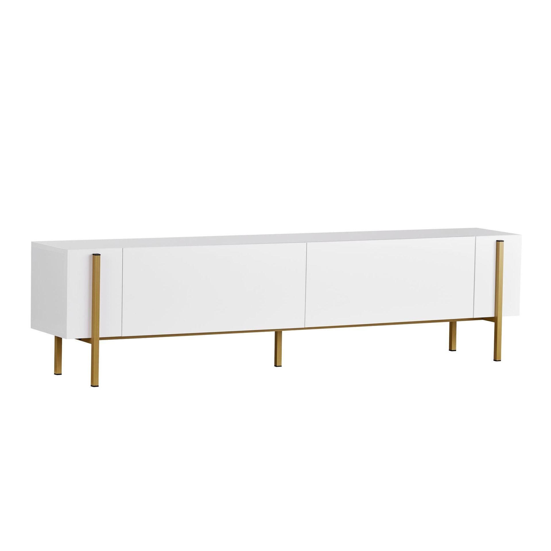 Nexus TV-benk 180 cm - Hvitt/gull