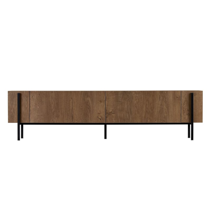 Nexus TV-benk 180 cm - Kafkas Oak og Black - Møbler - Mediamøbel & tv møbel - Mediestativ & veggfeste