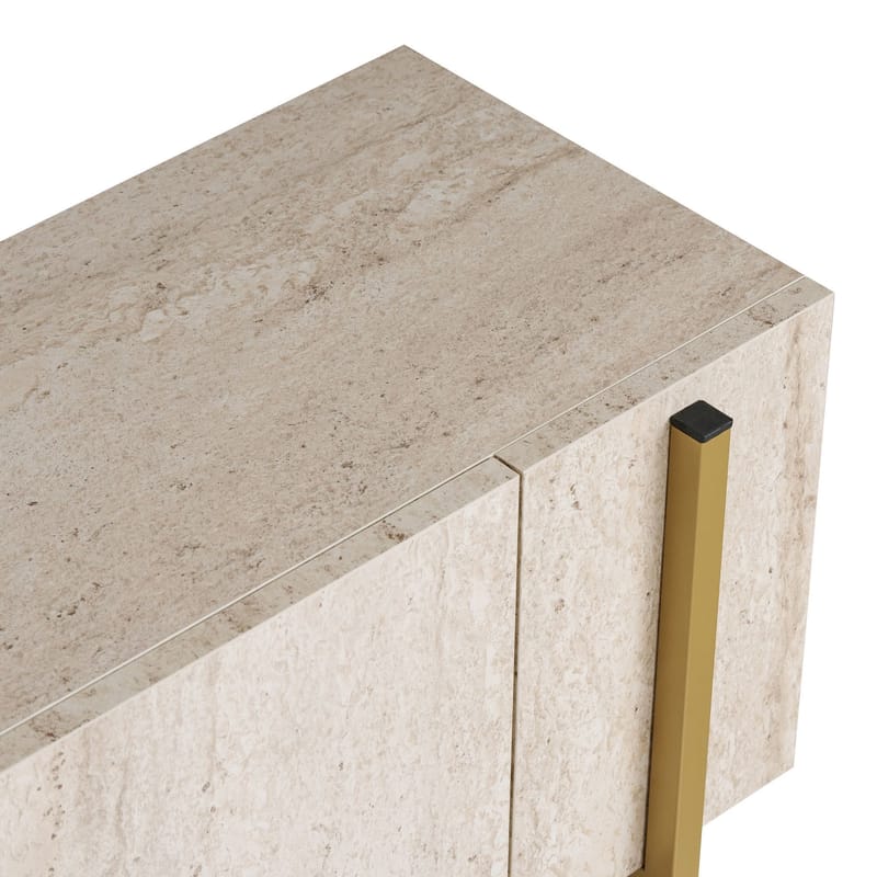 Nexus TV-benk 180 cm - Travertin og gull - Møbler - Mediamøbel & tv møbel - Mediestativ & veggfeste