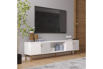 Neyra Frittstående TV-benk 180 cm med Oppbevaring i Malt Tre - Hvit - Møbler - Mediamøbel & tv møbel - TV-benk & mediabenk