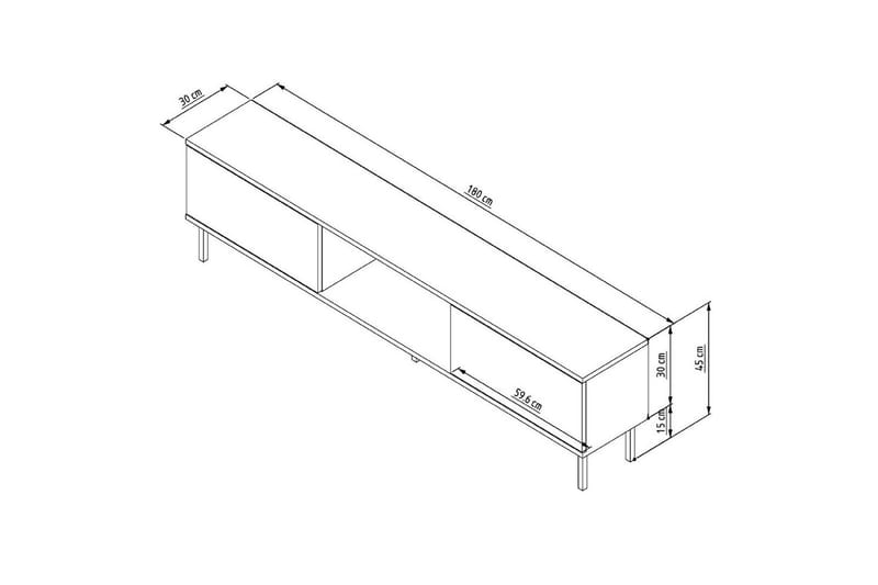 Neyra TV-benk 180 cm - Hvit - Møbler - Mediamøbel & tv møbel - TV-benk & mediabenk