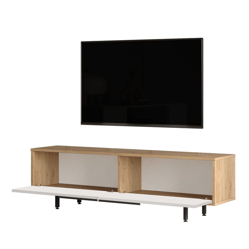 Nilena TV-benk 160x45,1x35,5 cm - eik, hvit - Møbler - Mediamøbel & tv møbel - TV-benk & mediabenk