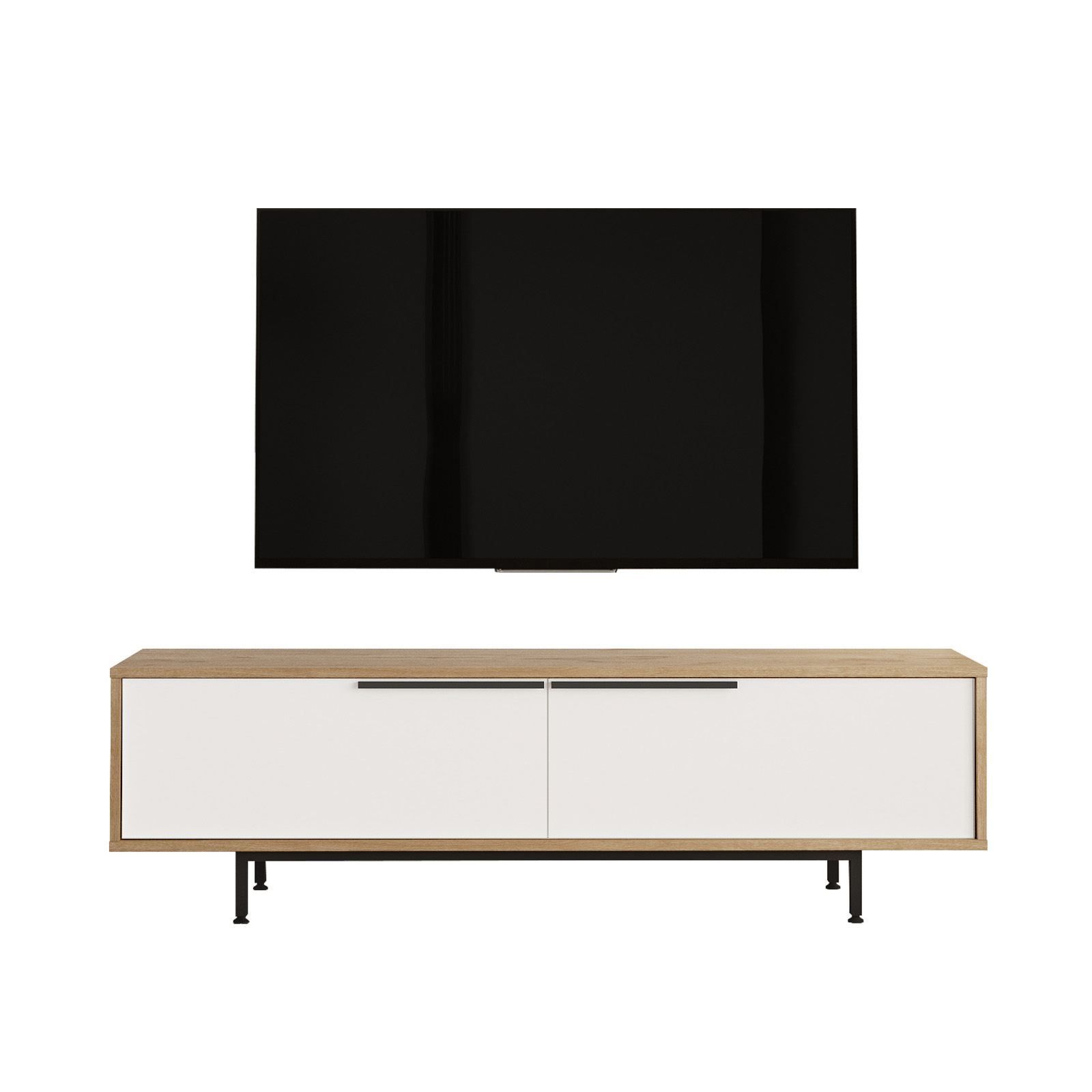 Nilena TV-benk 160x45,1x35,5 cm - eik, hvit