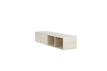 Nomi Vegghengt TV-benk 180 cm med Oppbevaring i Lyst Tre - Beige - Møbler - Mediamøbel & tv møbel - TV-benk & mediabenk