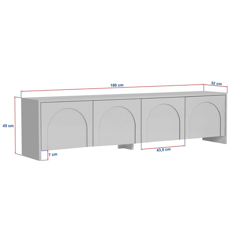 Nomira TV-benk 180 cm - Krem - Møbler - Mediamøbel & tv møbel - Mediestativ & veggfeste