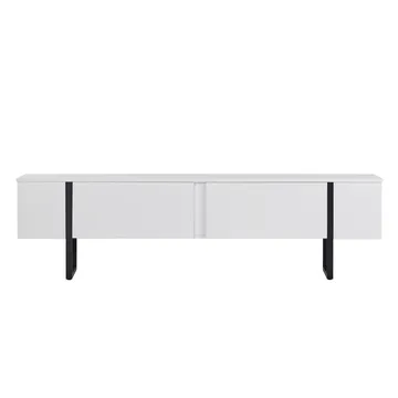 Nopira TV-benk 180 cm - Hvit og svart - Møbler - Mediamøbel & tv møbel - TV-benk & mediabenk
