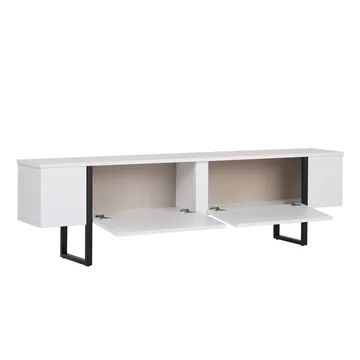 Nopira TV-benk 180 cm - Hvit og svart - Møbler - Mediamøbel & tv møbel - TV-benk & mediabenk