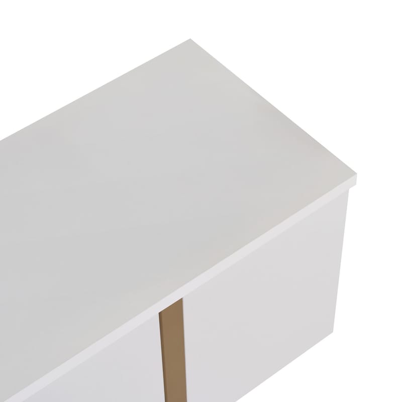 Nopira TV-benk 180 cm - Hvitt og gull - Møbler - Mediamøbel & tv møbel - Mediestativ & veggfeste