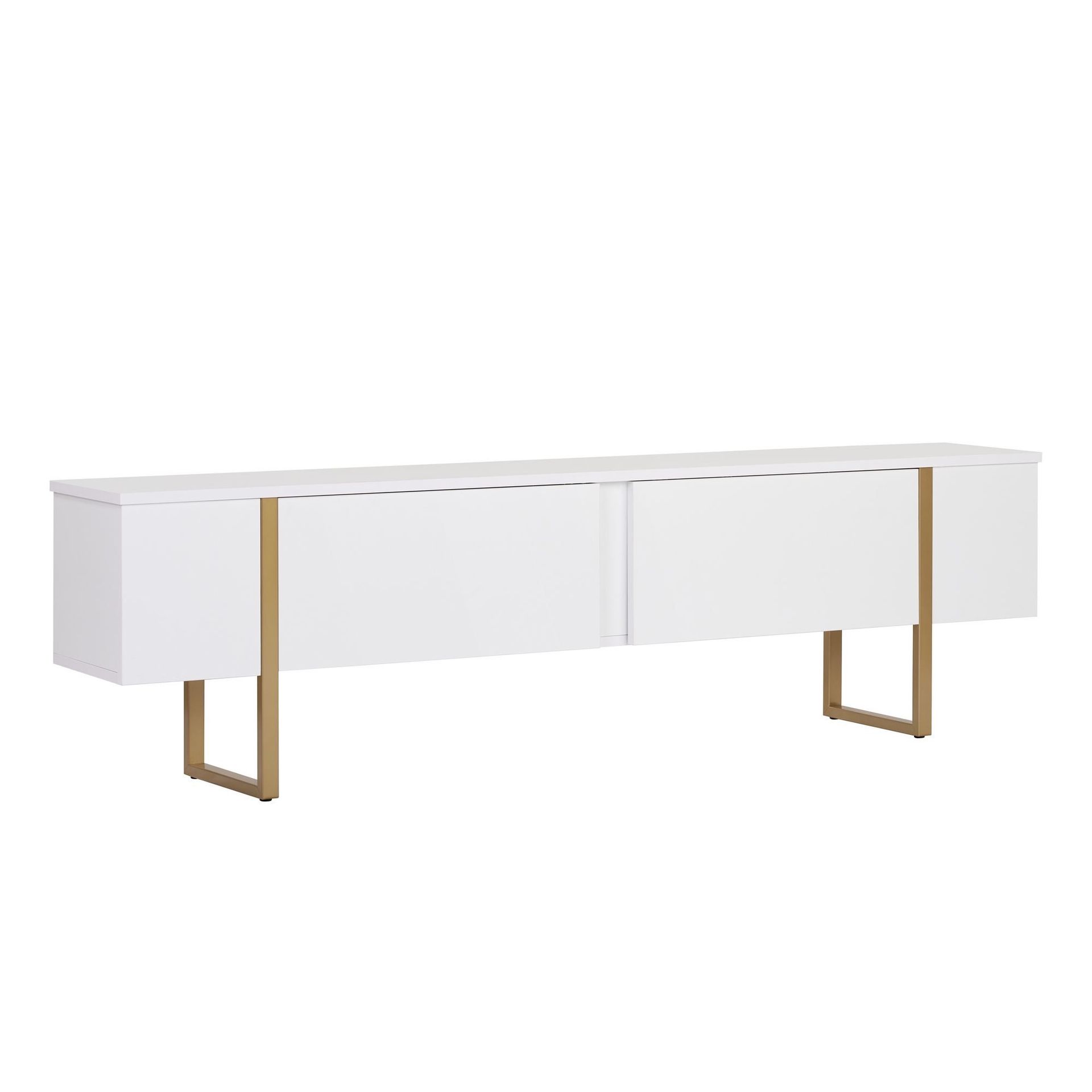 Nopira TV-benk 180 cm - Hvitt/gull