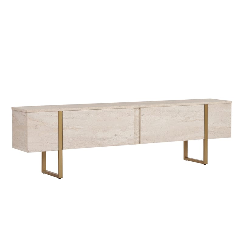 Nopira TV-benk 180 cm - Travertin og gull - Møbler - Mediamøbel & tv møbel - Mediestativ & veggfeste