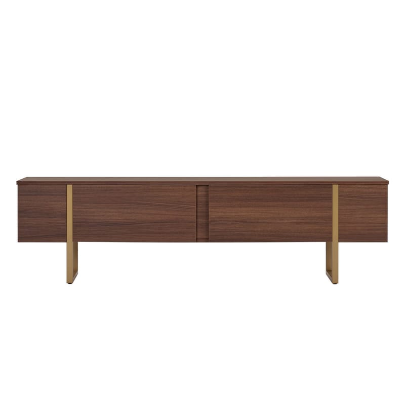 Nopira TV-benk 180 cm - Valnøtt og gull - Møbler - Mediamøbel & tv møbel - Mediestativ & veggfeste