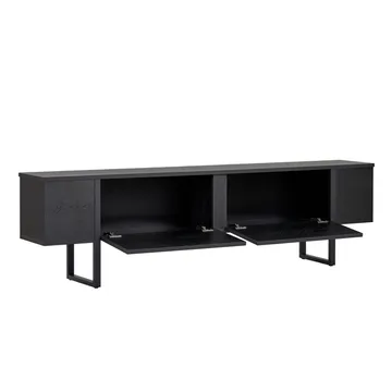 Nopira TV-benk 180 cm - Wood Black og Black - Møbler - Mediamøbel & tv møbel - TV-benk & mediabenk