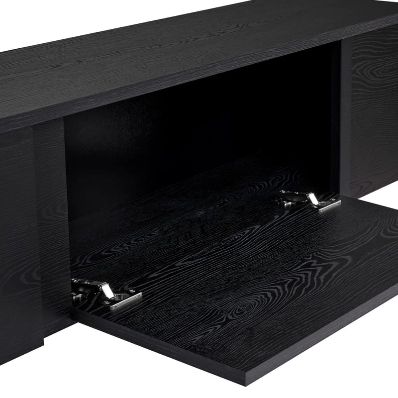 Nopira TV-benk 180 cm - Wood Black og Black - Møbler - Mediamøbel & tv møbel - Mediestativ & veggfeste