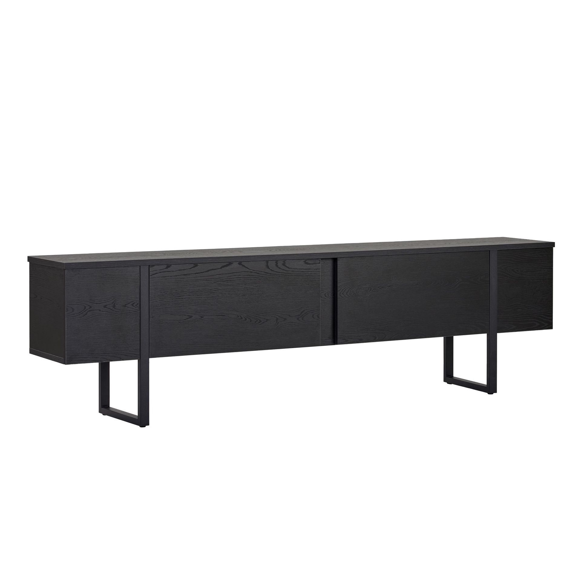 Nopira TV-benk 180 cm - Wood Black og Black