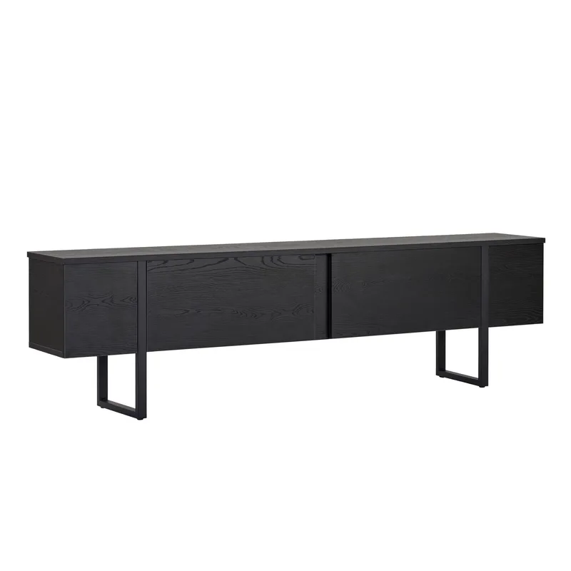 Nopira TV-benk 180 cm - Wood Black og Black - Møbler - Mediamøbel & tv møbel - Mediestativ & veggfeste