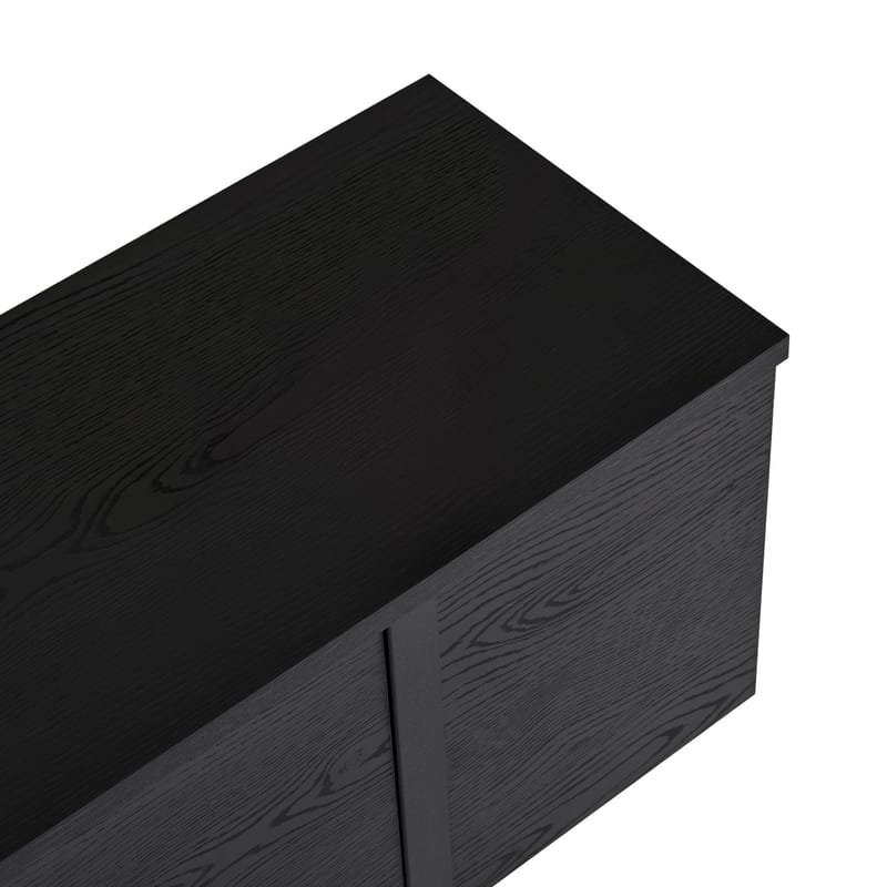 Nopira TV-benk 180 cm - Wood Black og Black - Møbler - Mediamøbel & tv møbel - Mediestativ & veggfeste