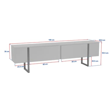 Nopira TV-benk 180 cm - Wood Black og Black - Møbler - Mediamøbel & tv møbel - TV-benk & mediabenk